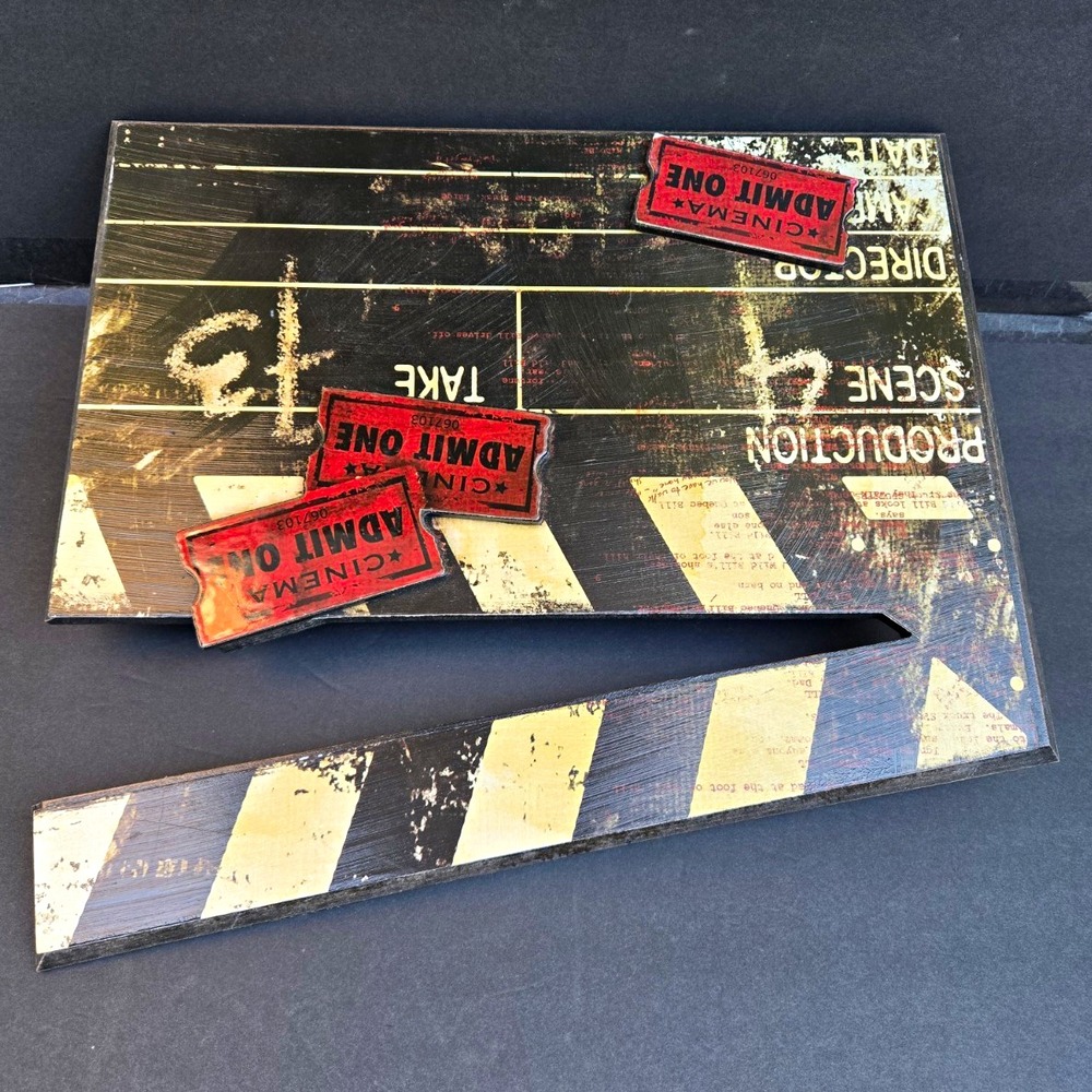 Retro Hollywood Movie Director Clapperboard Wall Decor Sign